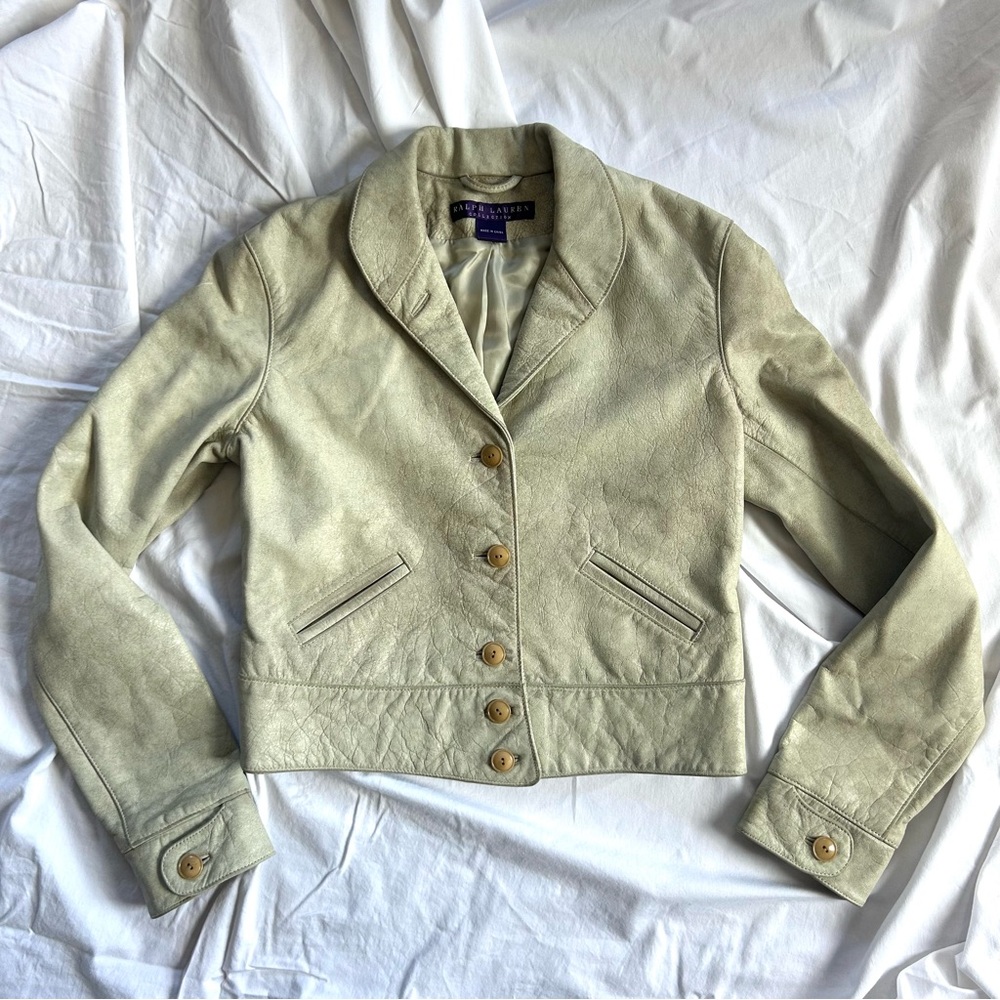 Ralph Lauren Purple Label Collection Leather Jacket Size 6